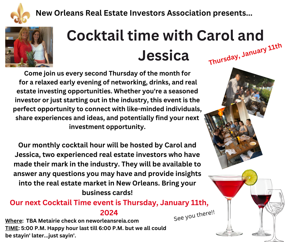 New Orleans REIA Cocktails With Carol And Jessica   2024 Jan Cocktail Time 